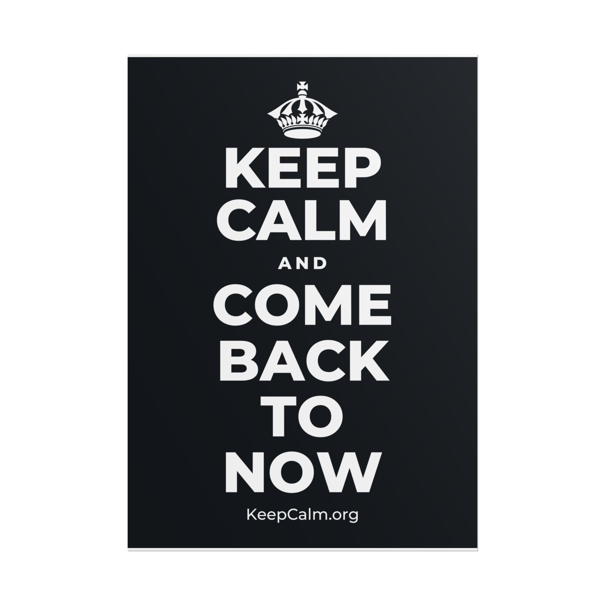 KEEP CALM AND COME BACK TO NOW Poster (Dark)