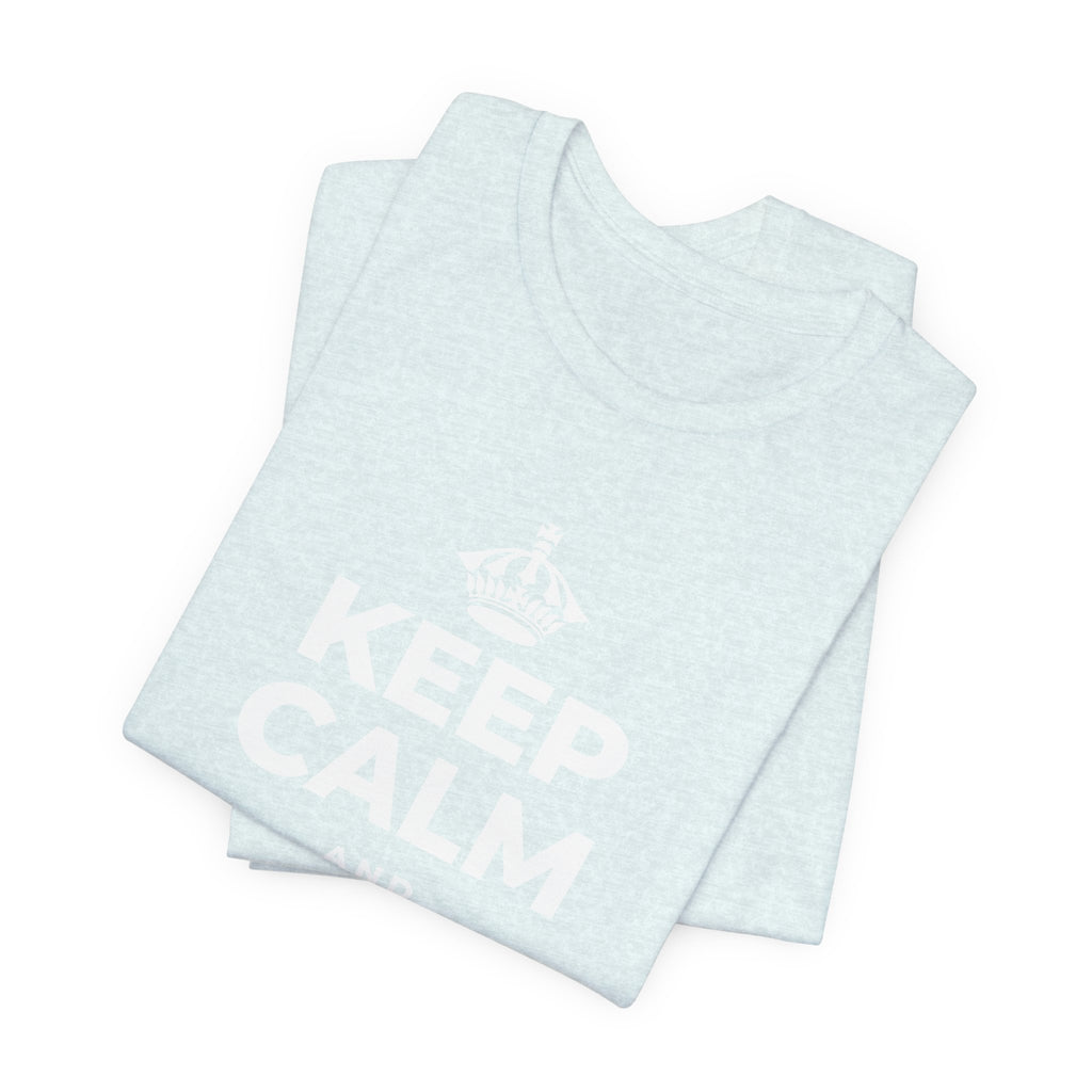 KEEP CALM AND LOVE LIFE T-Shirt (Soft Cream–Heather Mauve)