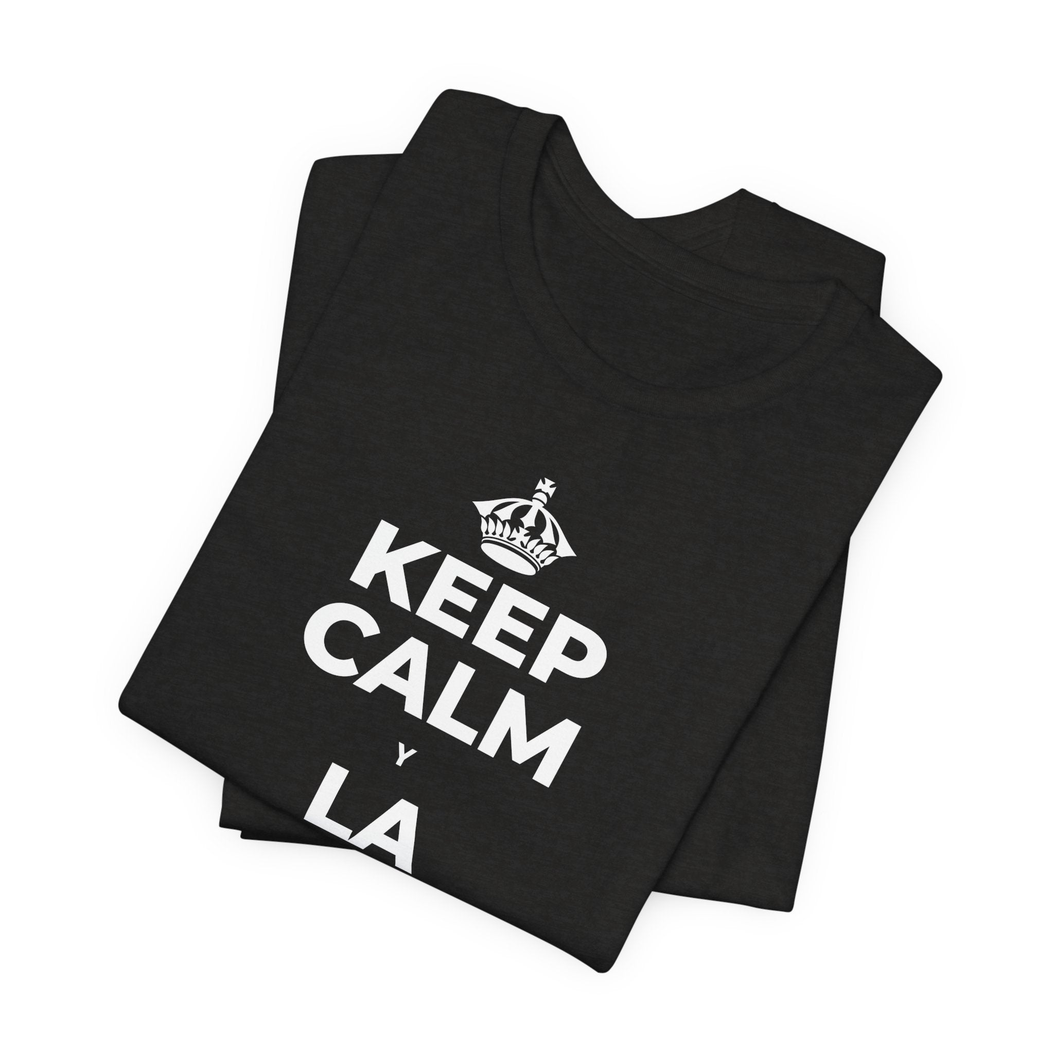 KEEP CALM Y LA FRENTE EN ALTO T-Shirt (Soft Cream–Heather Mauve)