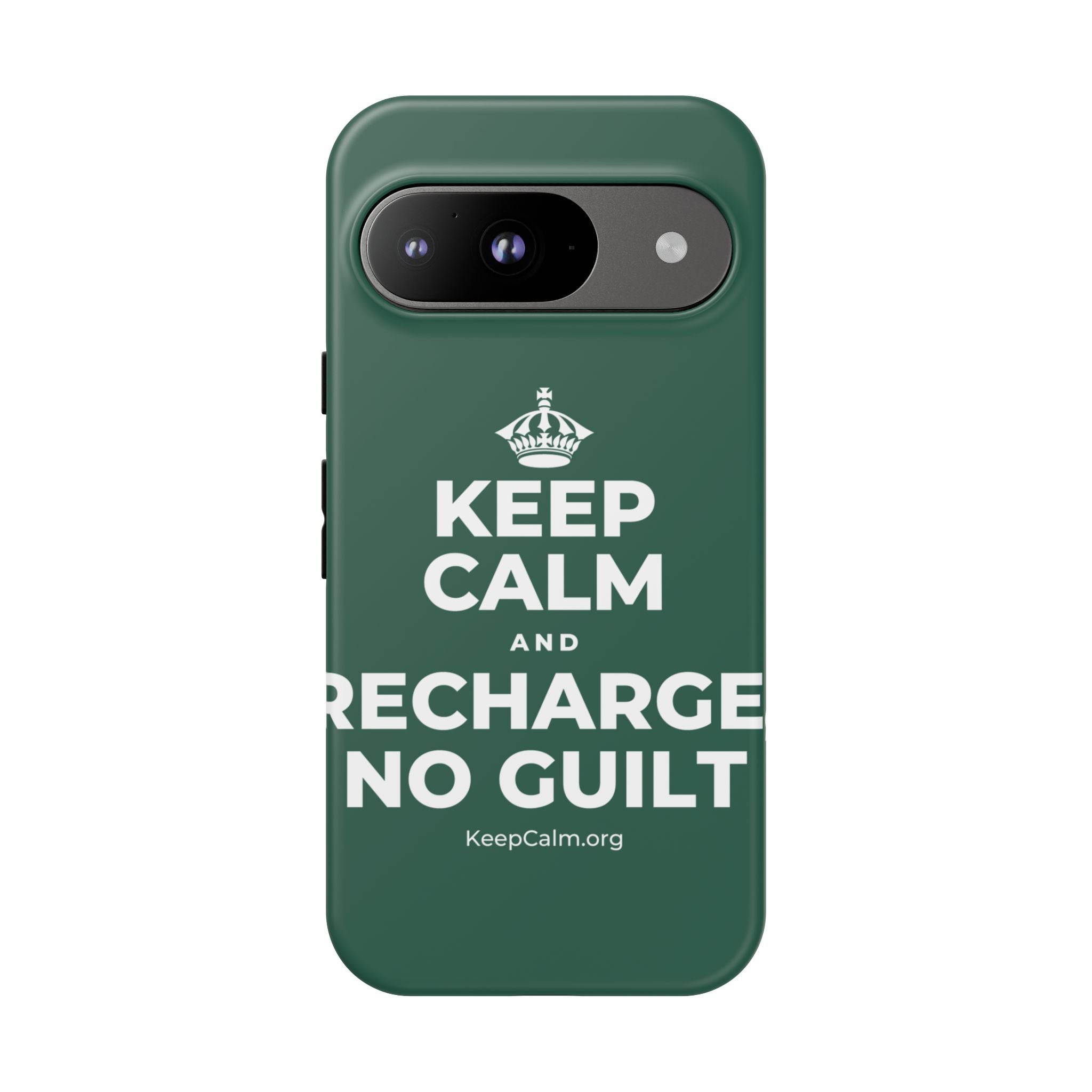 KEEP CALM AND RECHARGE, NO GUILT Phone Case