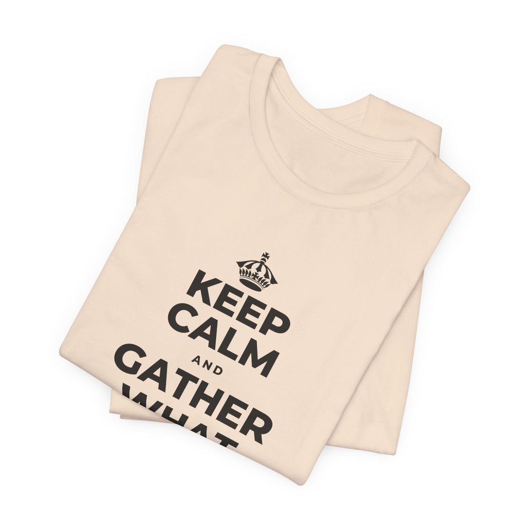 KEEP CALM AND GATHER WHAT YOU'RE GRATEFUL FOR T-Shirt (Soft Cream–Heather Mauve)