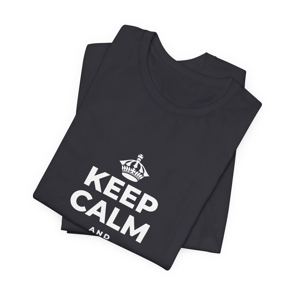 KEEP CALM AND FREE YOURSELF T-Shirt (Baby Blue–Silver)