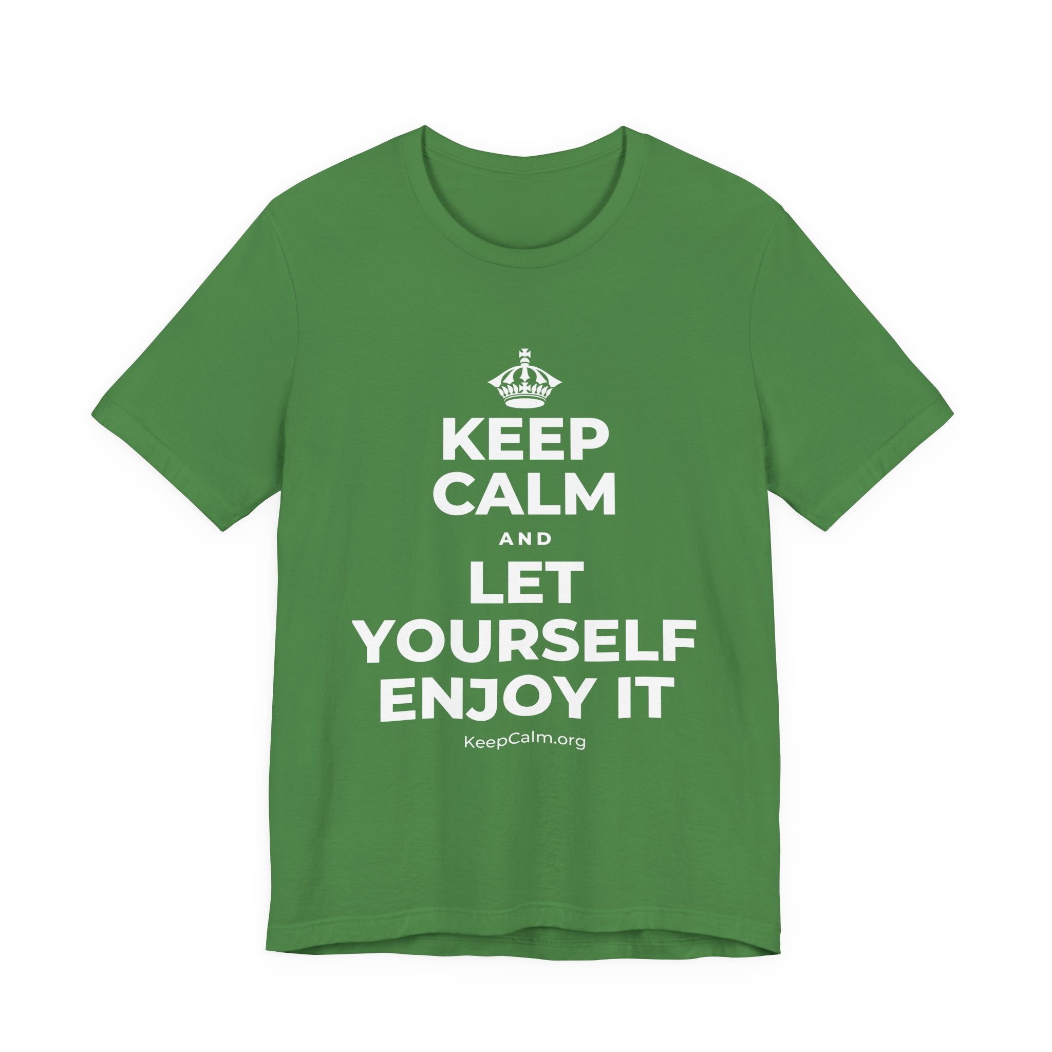 KEEP CALM AND LET YOURSELF ENJOY IT T-Shirt (Baby Blue–Silver)
