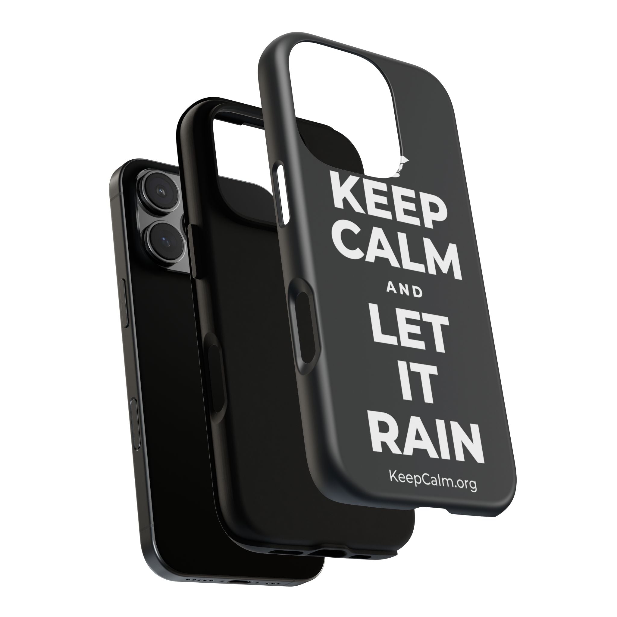 KEEP CALM AND LET IT RAIN Phone Case (Dark)