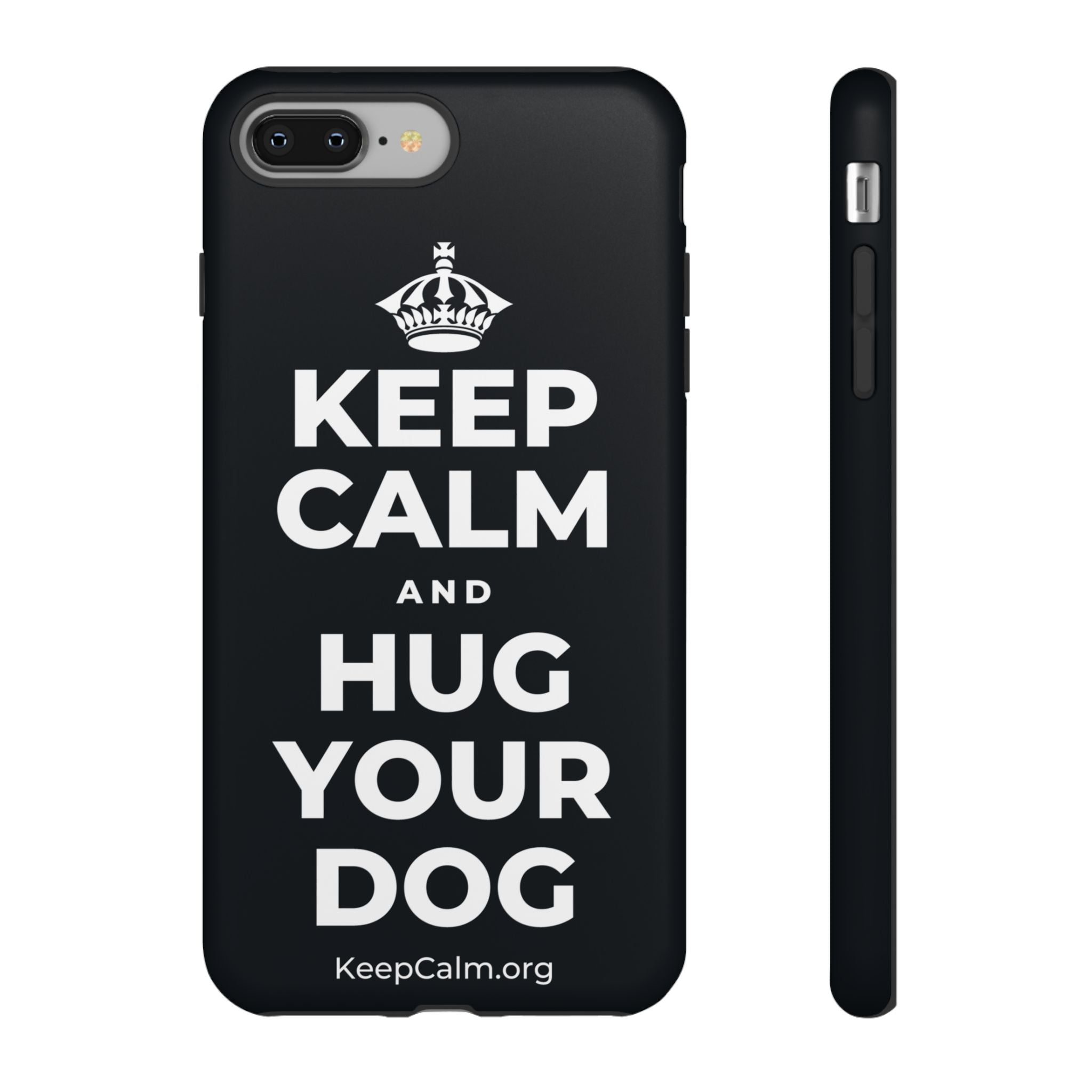 KEEP CALM AND HUG YOUR DOG Phone Case (Dark)