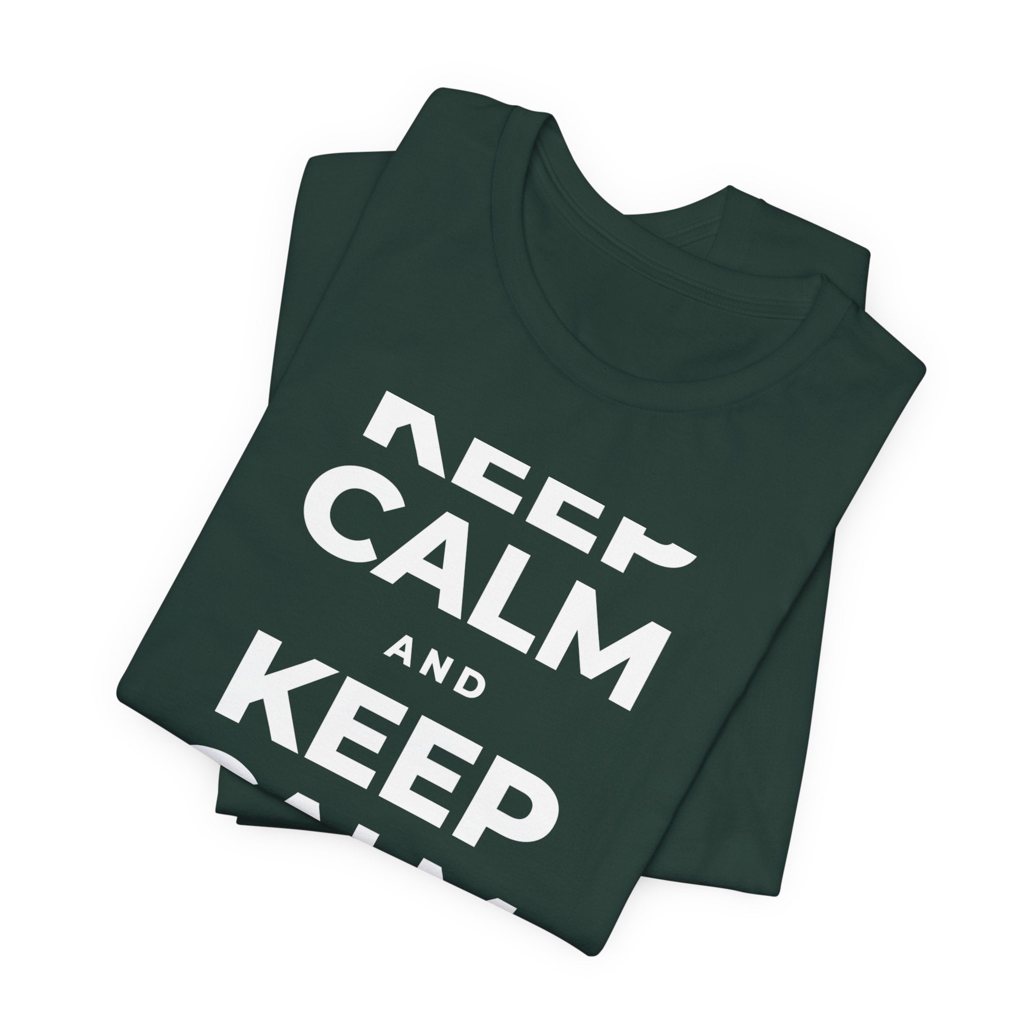 KEEP CALM AND DRINK WATER T-Shirt (White–Asphalt)