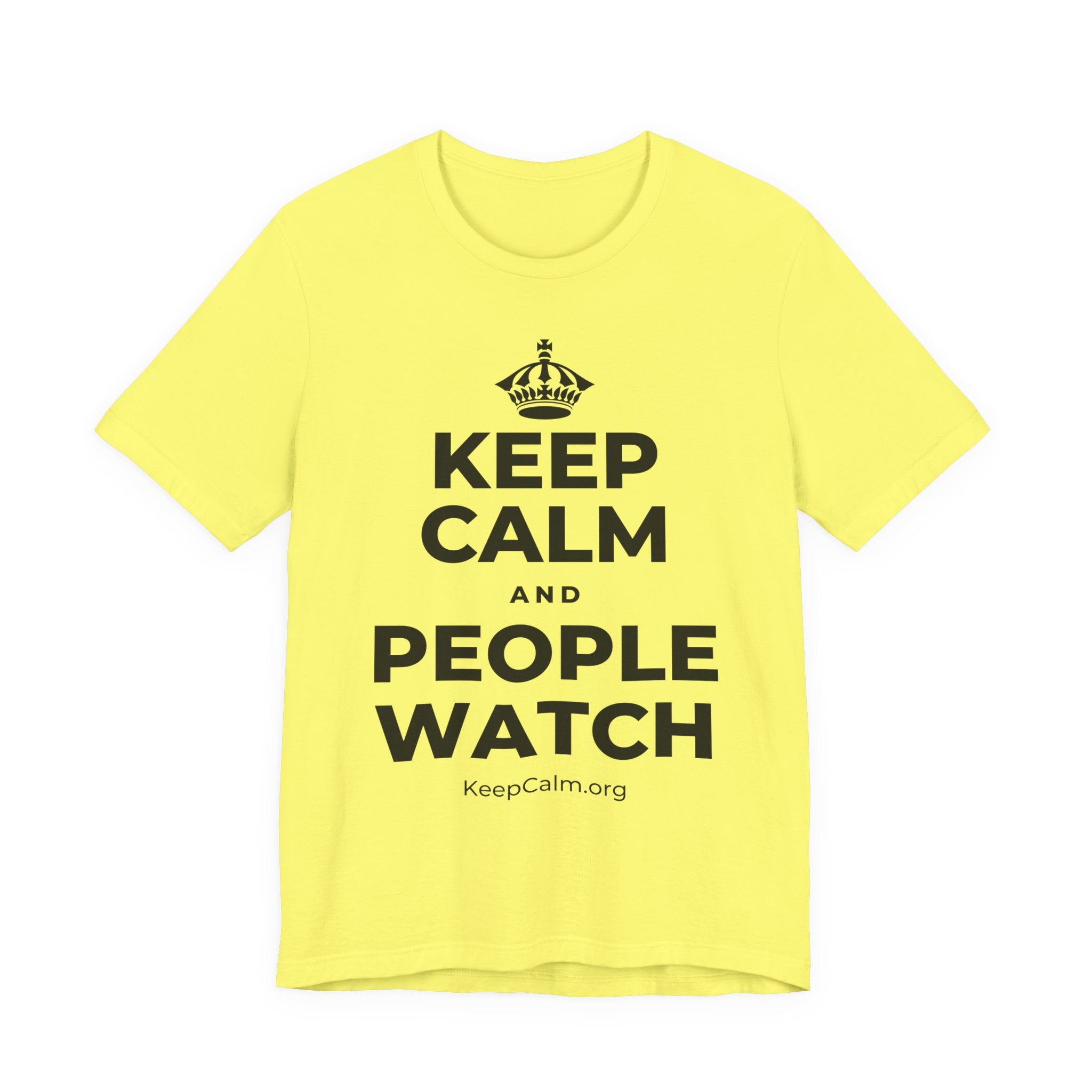 KEEP CALM AND PEOPLE WATCH T-Shirt (Soft Cream–Heather Mauve)