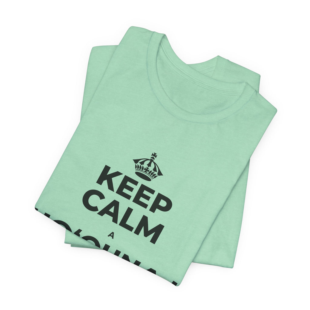 KEEP CALM A HOʻOUNA I KE ALOHA I WAHO T-Shirt (Baby Blue–Silver)