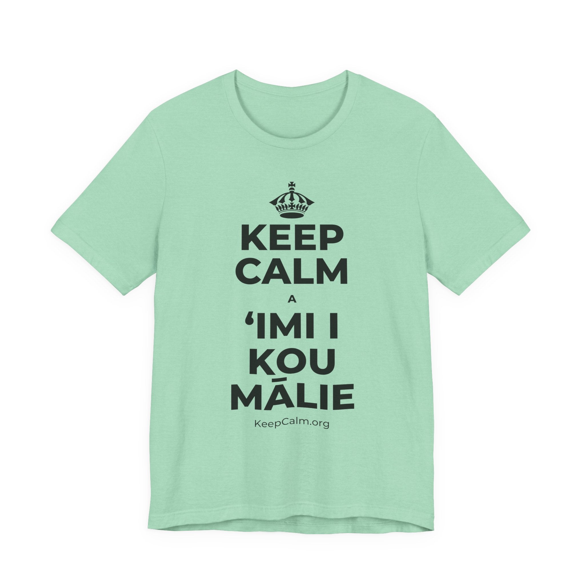 KEEP CALM A ʻIMI I KOU MĀLIE T-Shirt (Baby Blue–Silver)