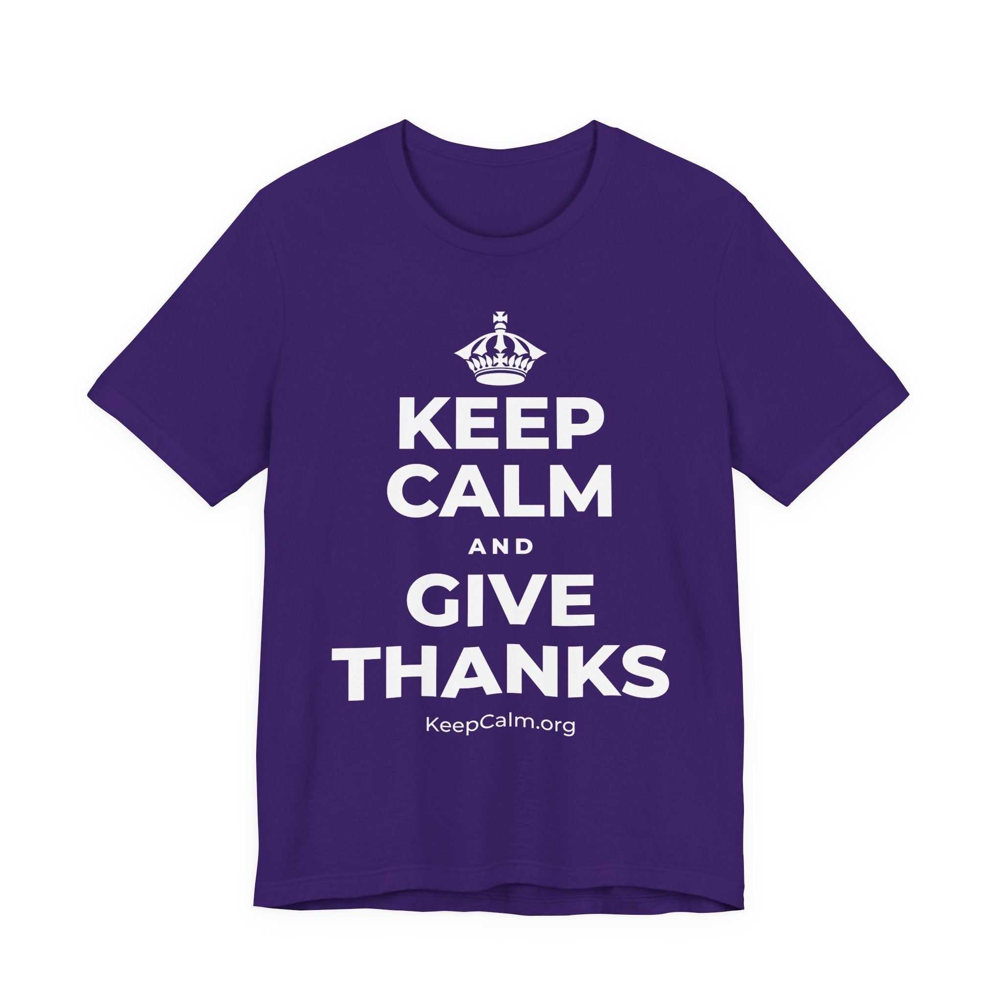 KEEP CALM AND GIVE THANKS T-Shirt (Soft Cream–Heather Mauve)