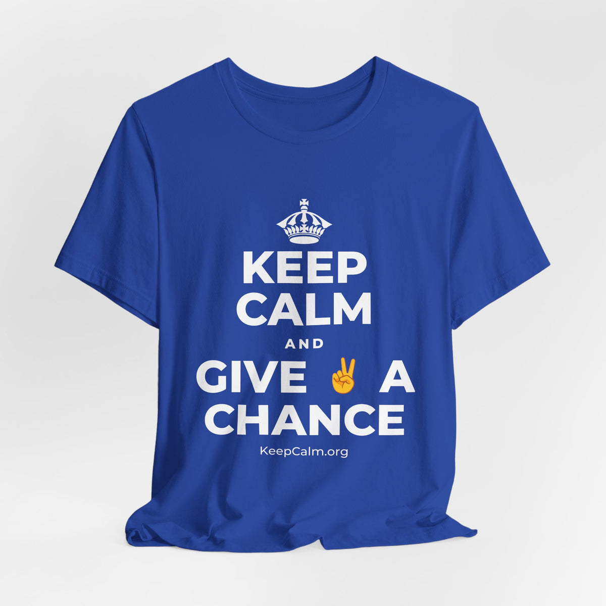 KEEP CALM AND GIVE ✌️ A CHANCE T-Shirt (Soft Cream–Heather Mauve)