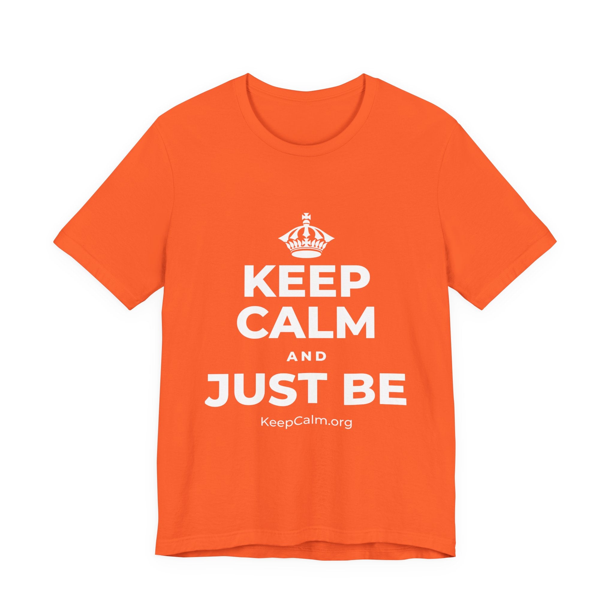 KEEP CALM AND JUST BE T-Shirt (Baby Blue–Silver)