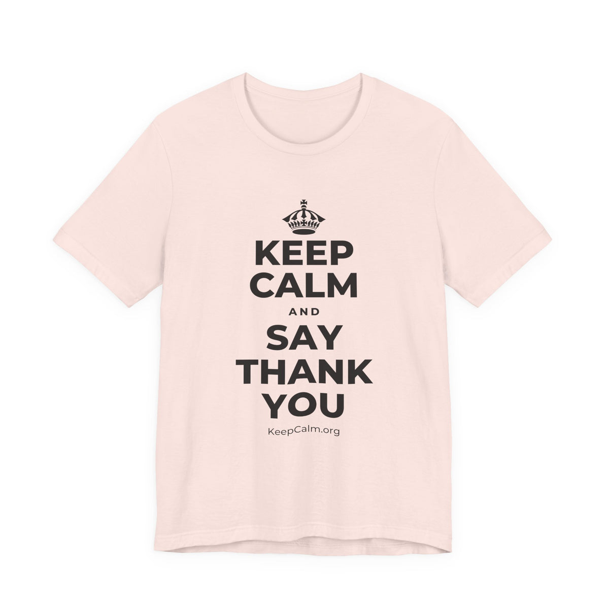 KEEP CALM AND SAY THANK YOU T-Shirt (Soft Cream–Heather Mauve)