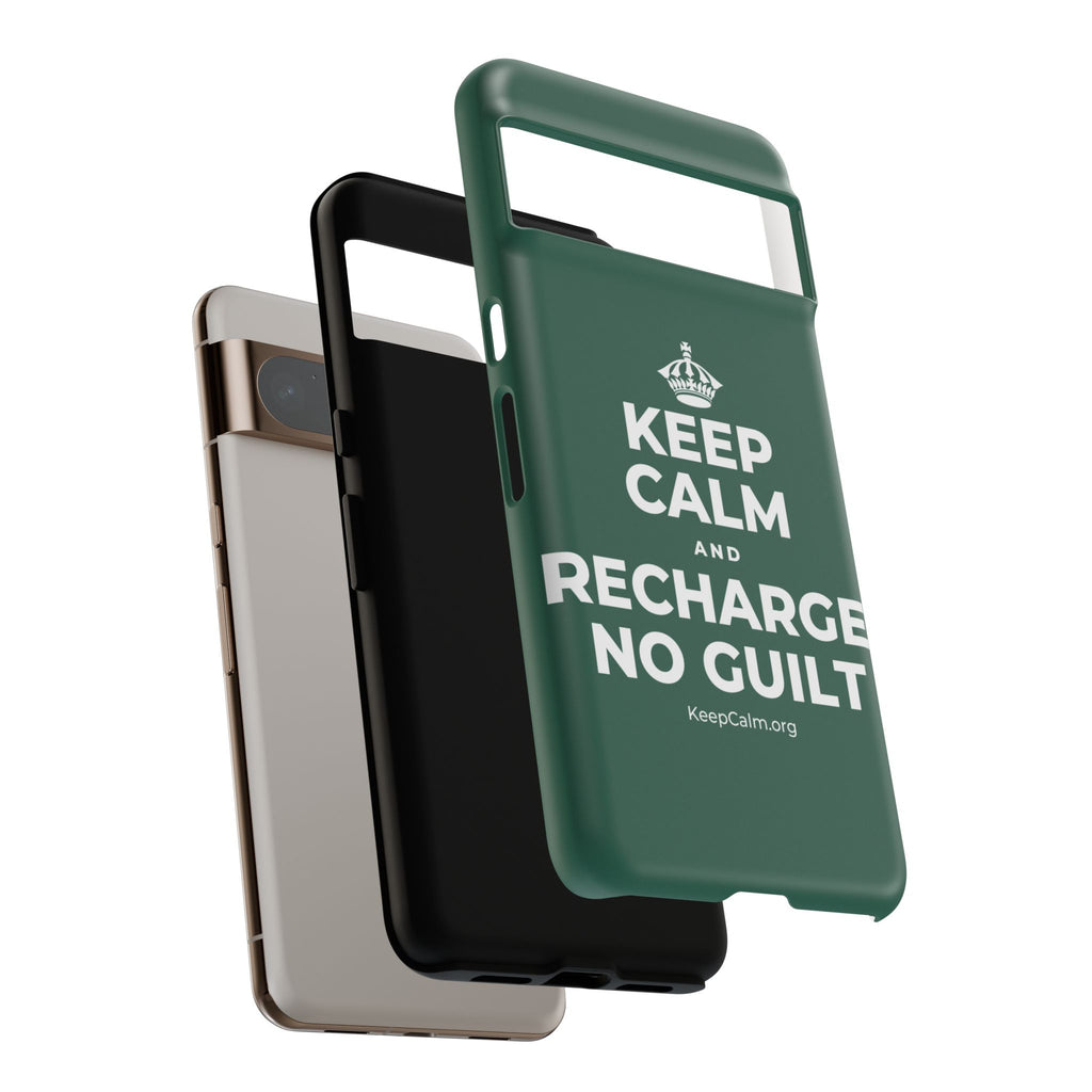 KEEP CALM AND RECHARGE, NO GUILT Phone Case
