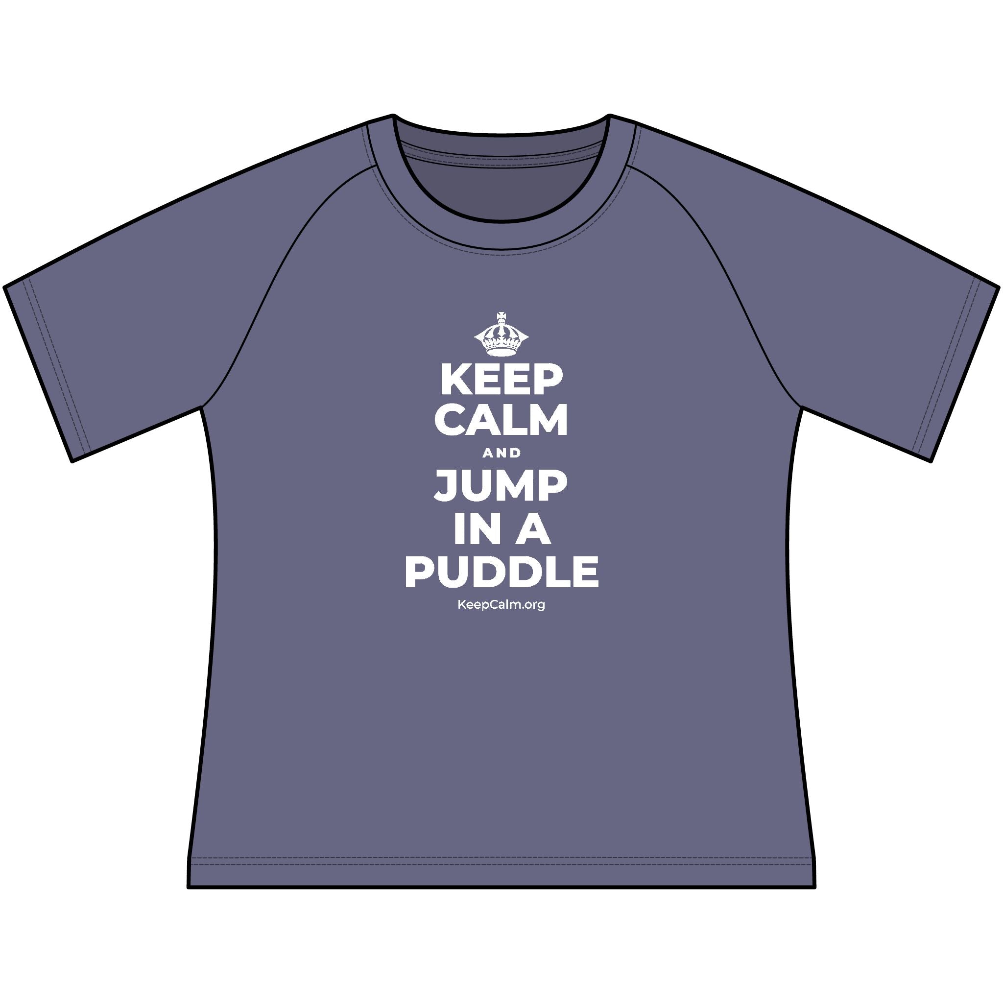 KEEP CALM AND JUMP IN A PUDDLE Women's Raglan Tee