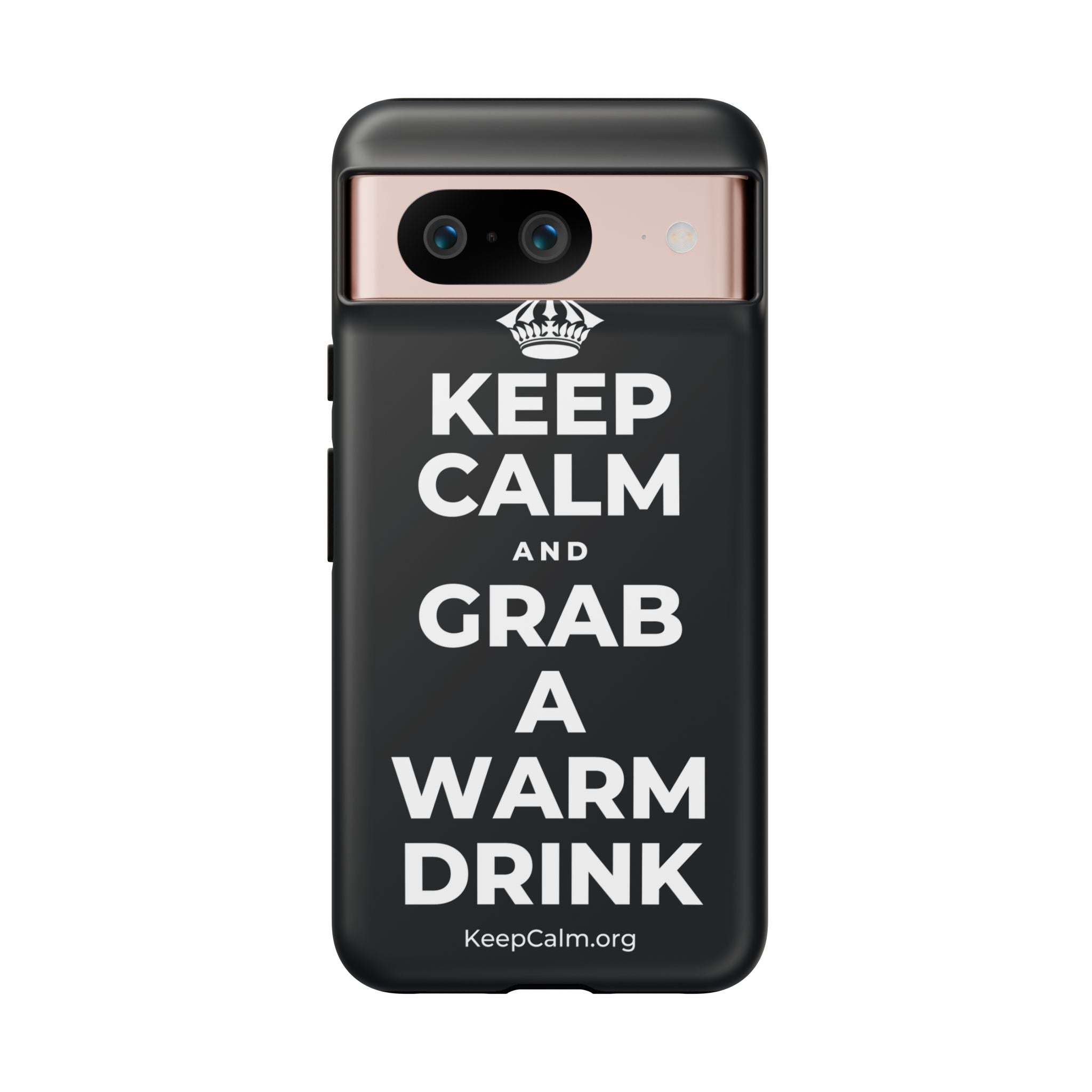 KEEP CALM AND GRAB A WARM DRINK Phone Case (Dark)