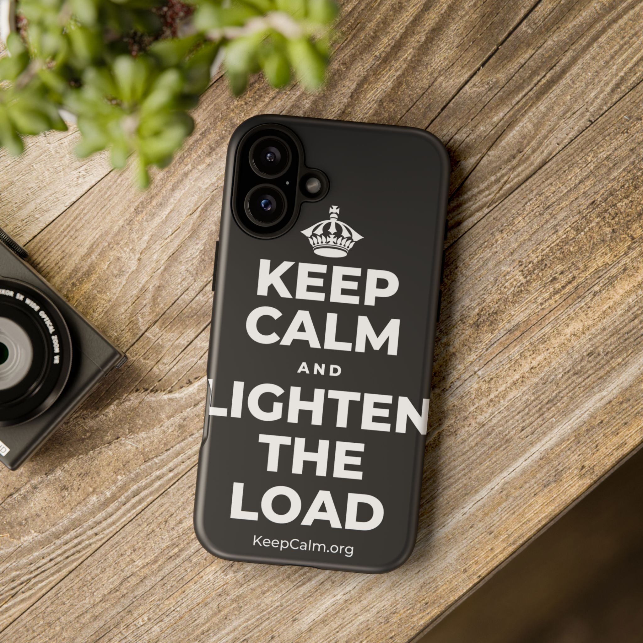KEEP CALM AND LIGHTEN THE LOAD Phone Case (Dark)