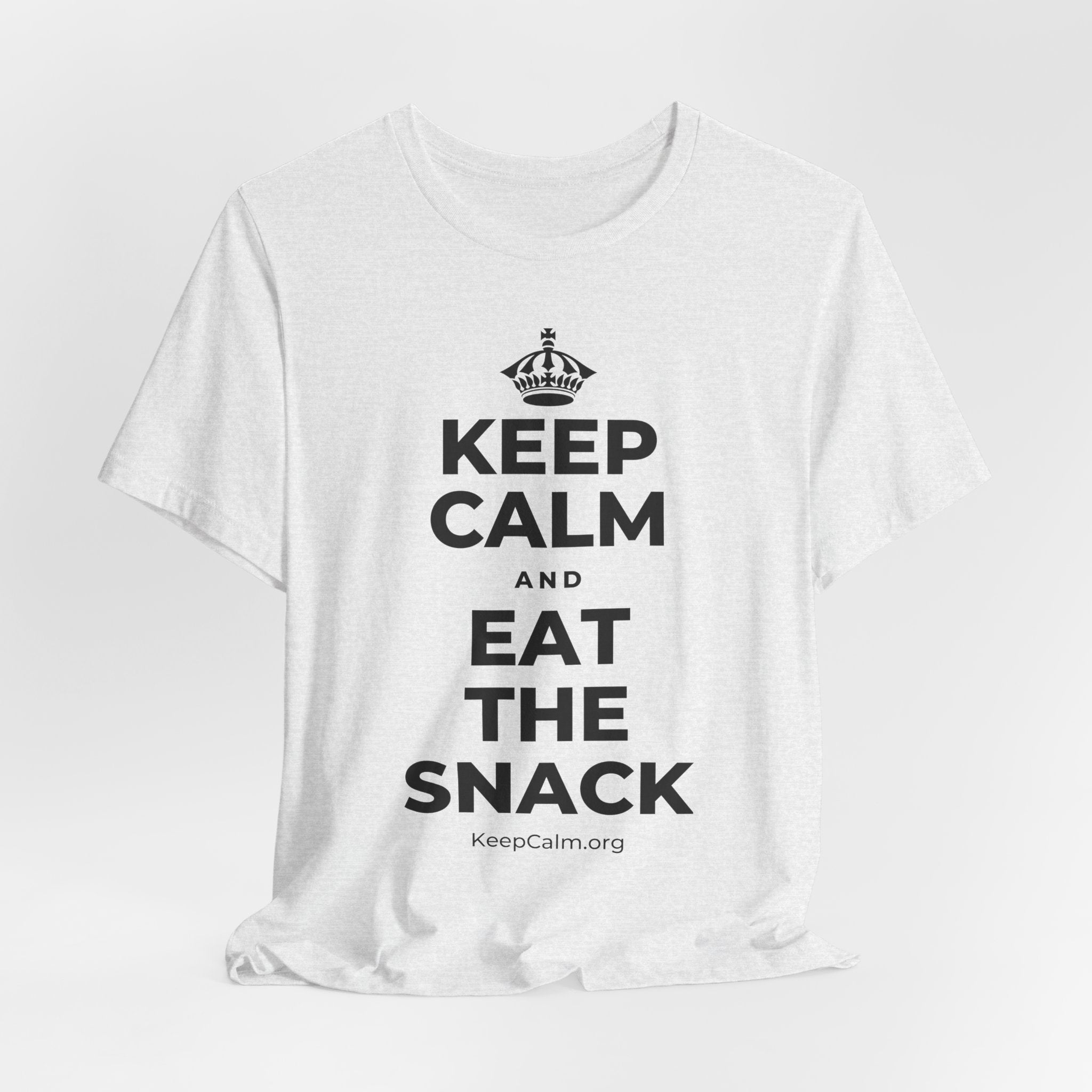 KEEP CALM AND EAT THE SNACK T-Shirt (Soft Cream–Heather Mauve)