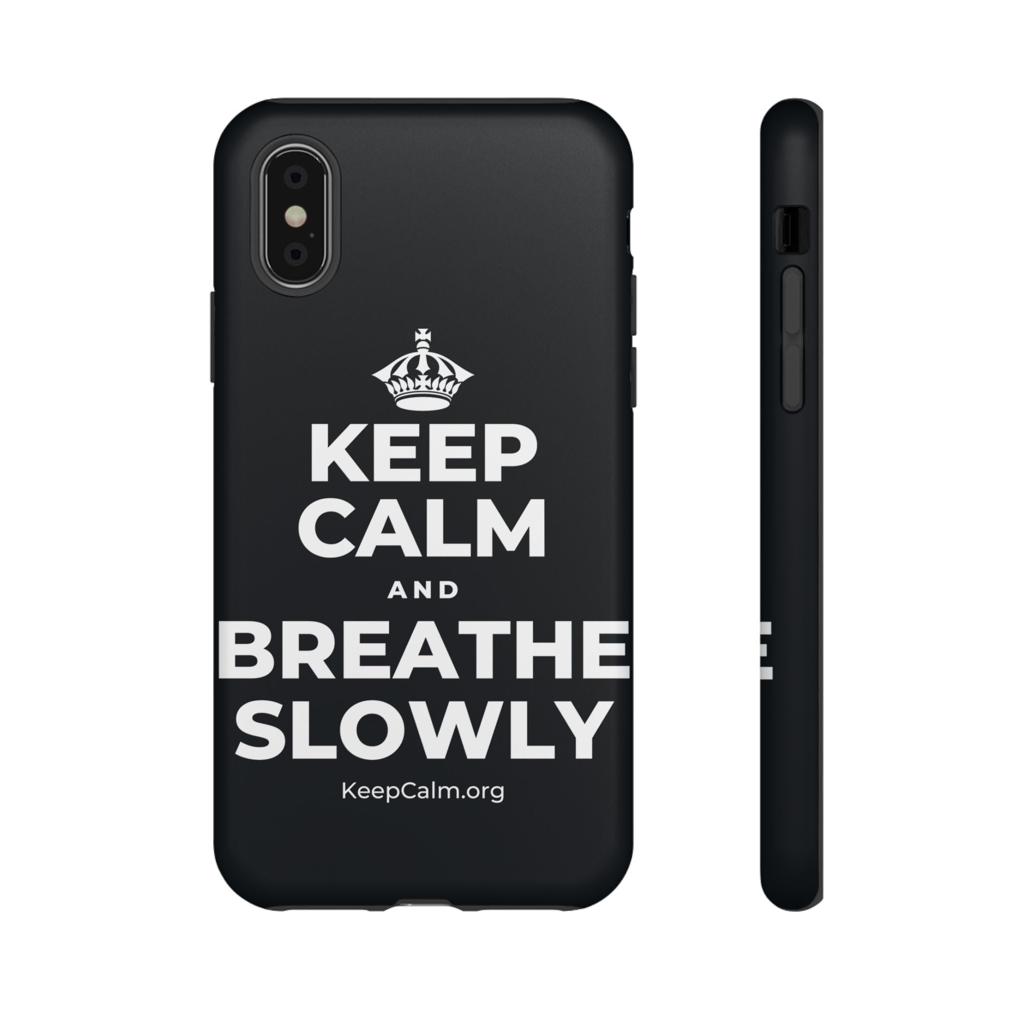 KEEP CALM AND BREATHE SLOWLY Phone Case (Dark)