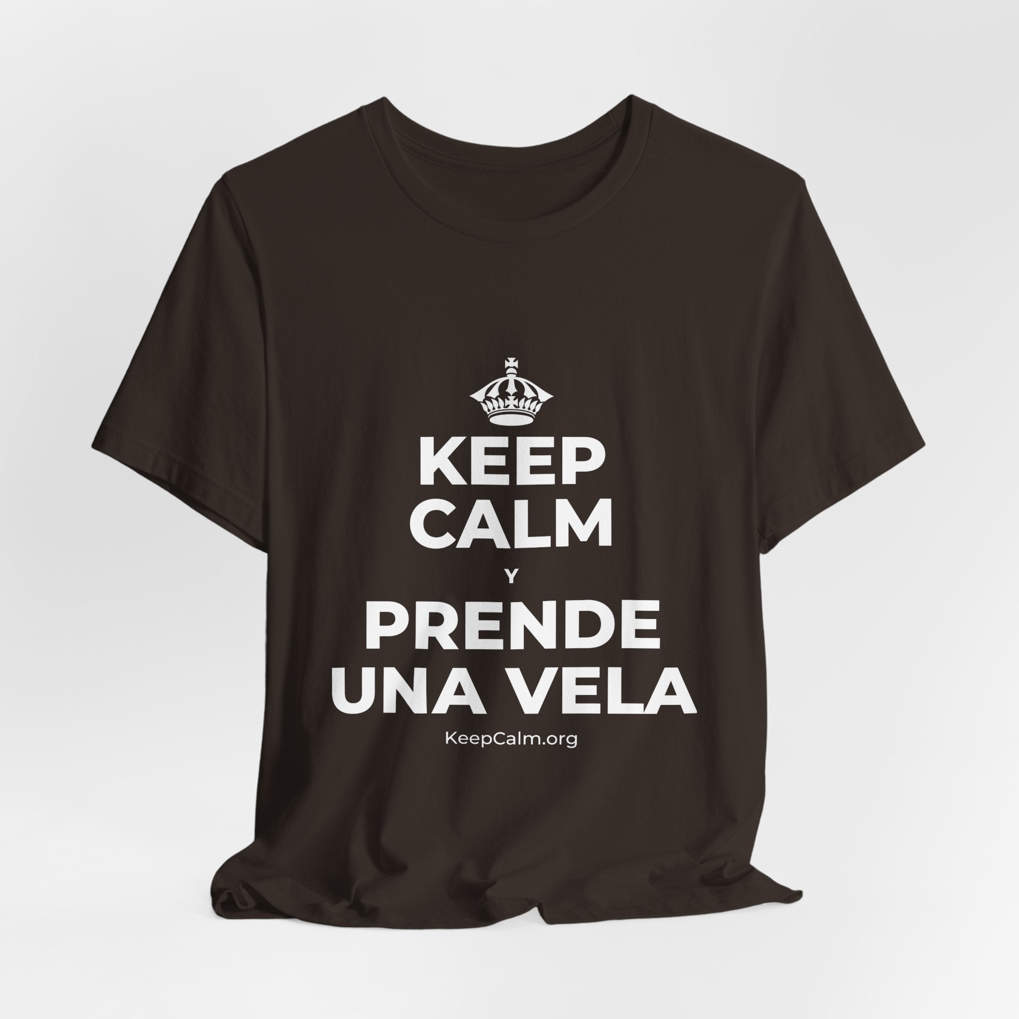 KEEP CALM Y PRENDE UNA VELA T-Shirt (Soft Cream–Heather Mauve)