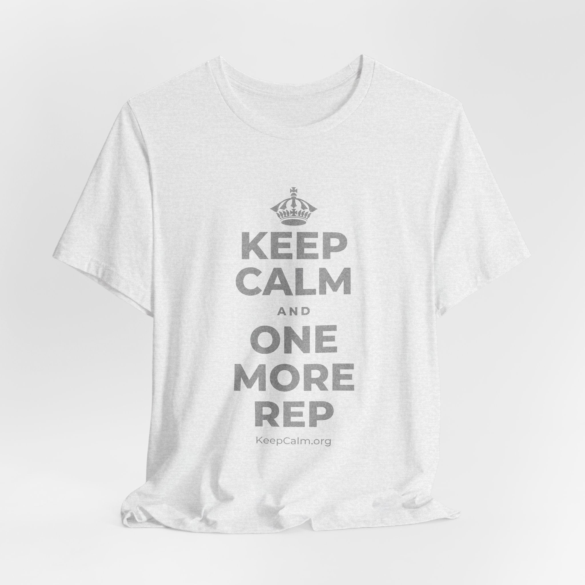 KEEP CALM AND ONE MORE REP T-Shirt (Soft Cream–Heather Mauve)