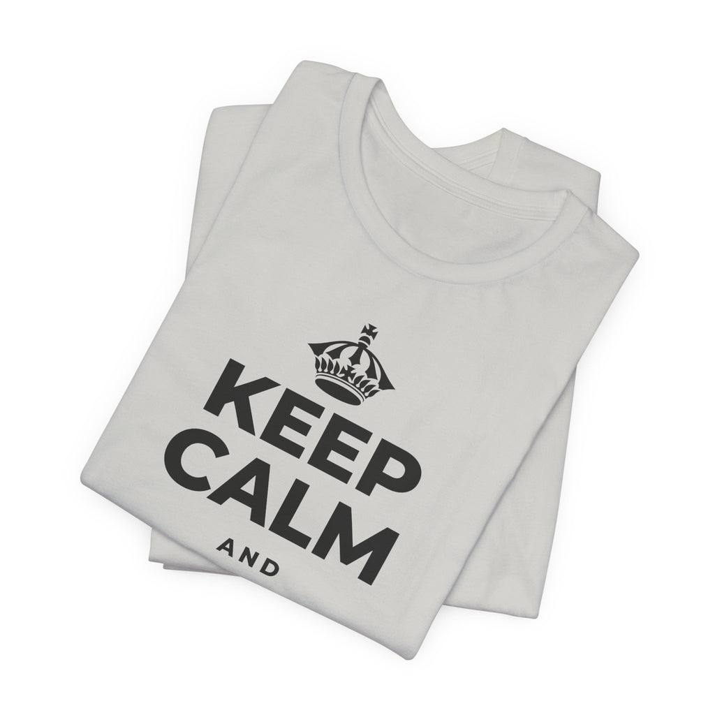 KEEP CALM AND UNCLENCH T-Shirt (Baby Blue–Silver)