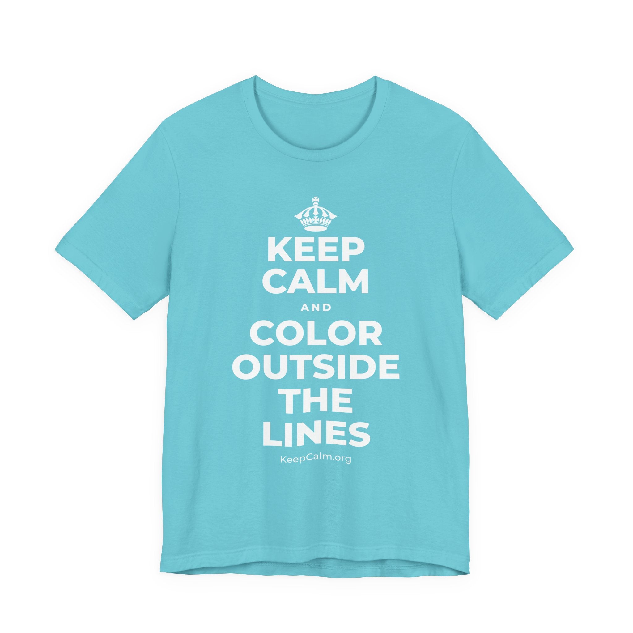 KEEP CALM AND COLOR OUTSIDE THE LINES T-Shirt (Soft Cream–Heather Mauve)