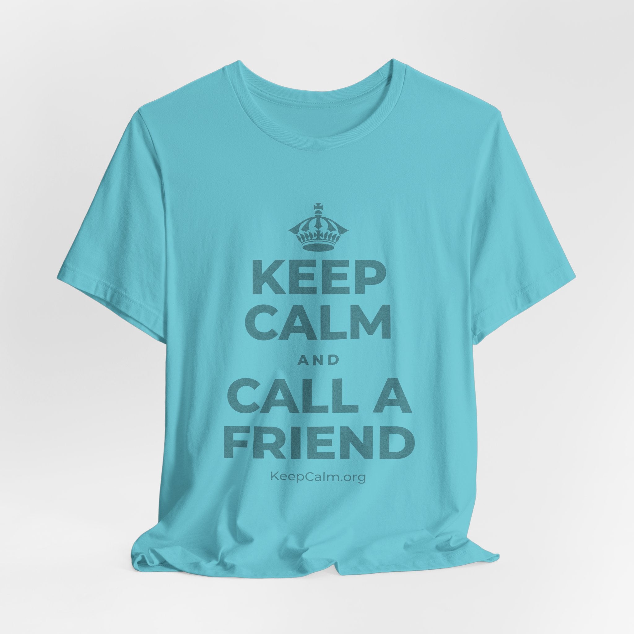 KEEP CALM AND CALL A FRIEND T-Shirt (Soft Cream–Heather Mauve)