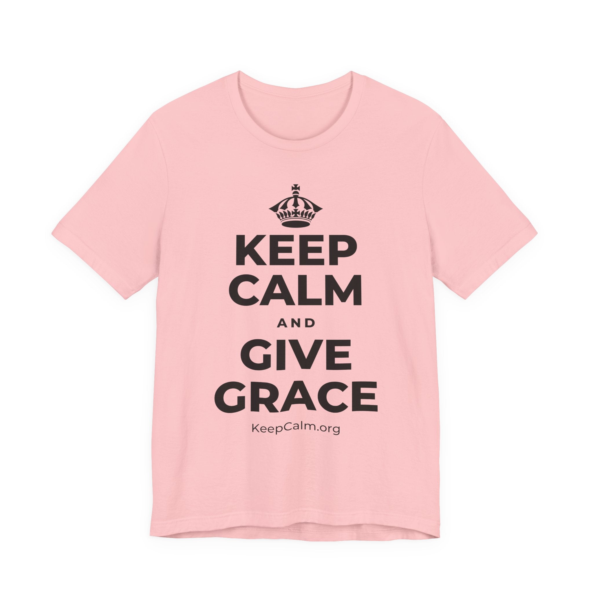 KEEP CALM AND GIVE GRACE T-Shirt (White–Asphalt)