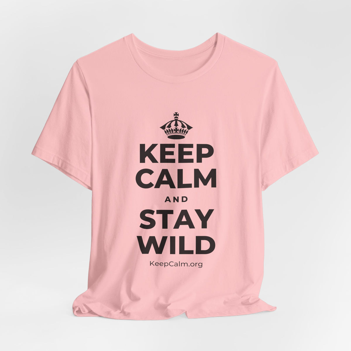 KEEP CALM AND STAY WILD T-Shirt (White–Asphalt)
