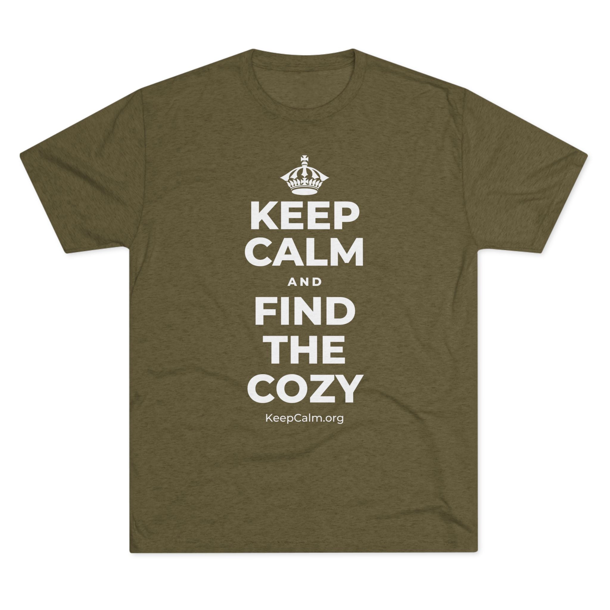 KEEP CALM AND FIND THE COZY Tri-Blend Tee