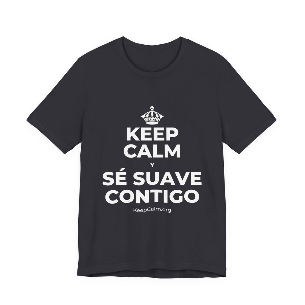 KEEP CALM Y SÉ SUAVE CONTIGO T-Shirt (Baby Blue–Silver)