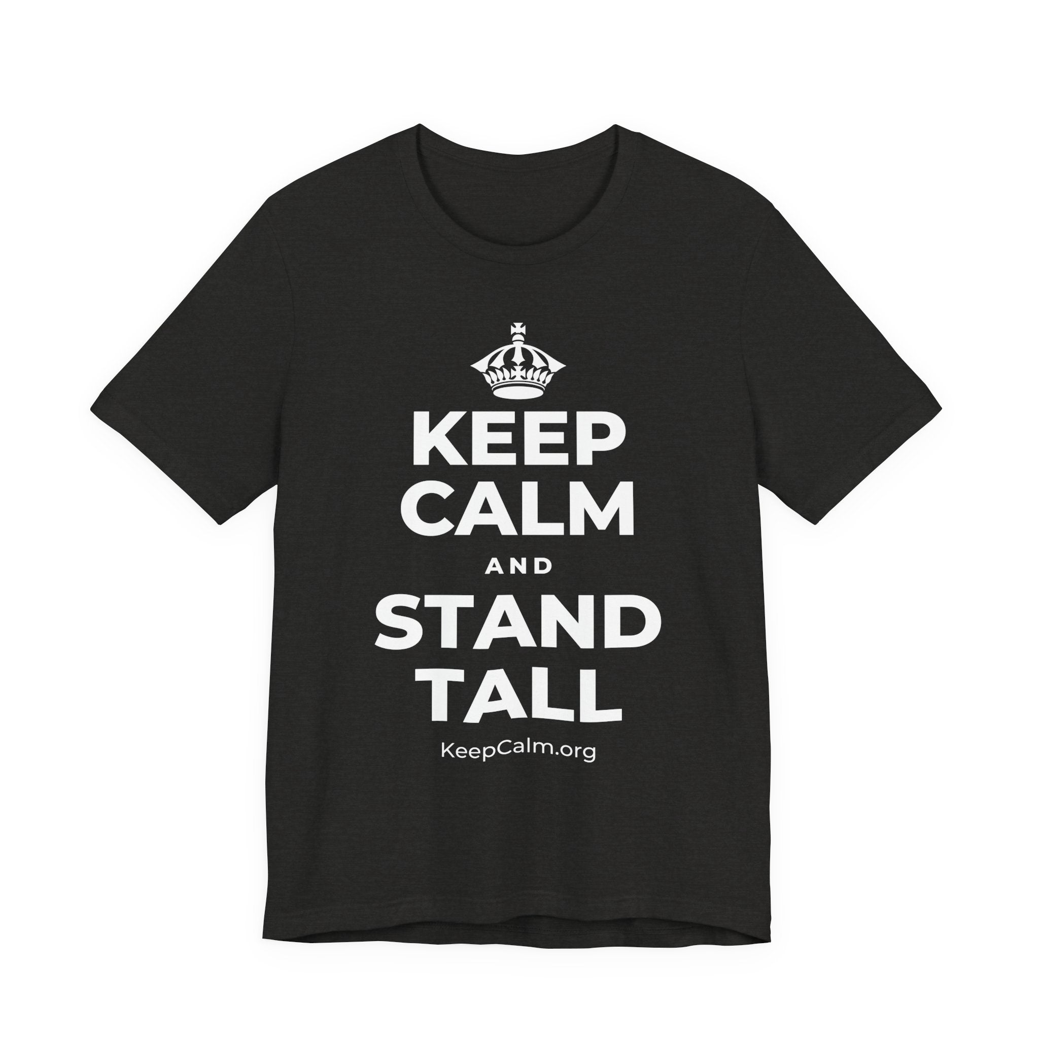 KEEP CALM AND STAND TALL T-Shirt (Soft Cream–Heather Mauve)