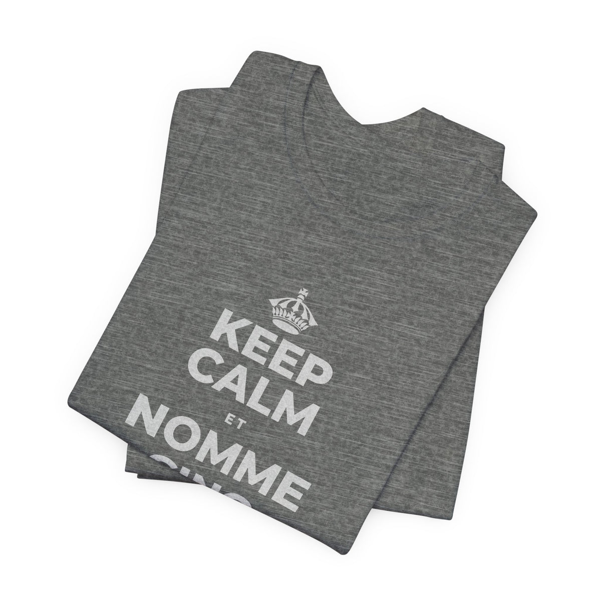 KEEP CALM ET NOMME CINQ CHOSES QUE TU VOIS T-Shirt (Baby Blue–Silver)