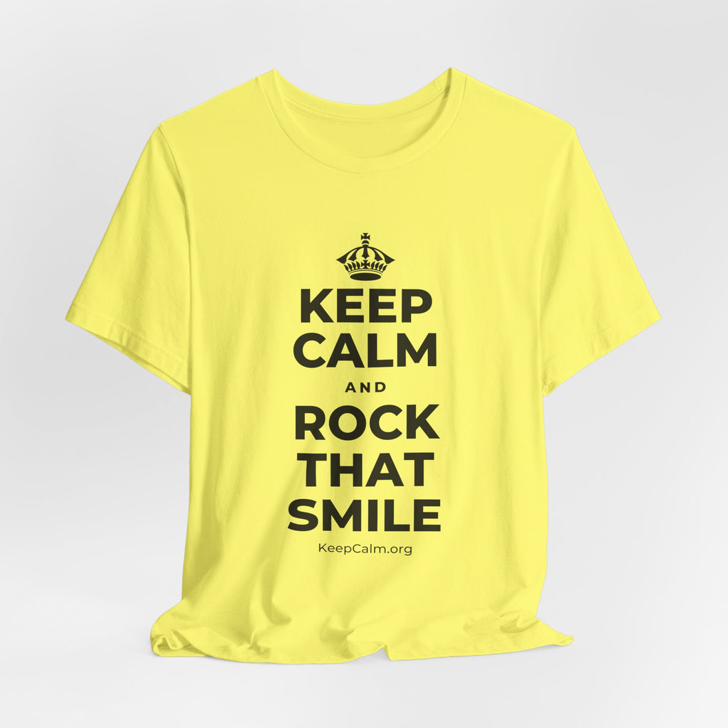 KEEP CALM AND ROCK THAT SMILE T-Shirt (Soft Cream–Heather Mauve)