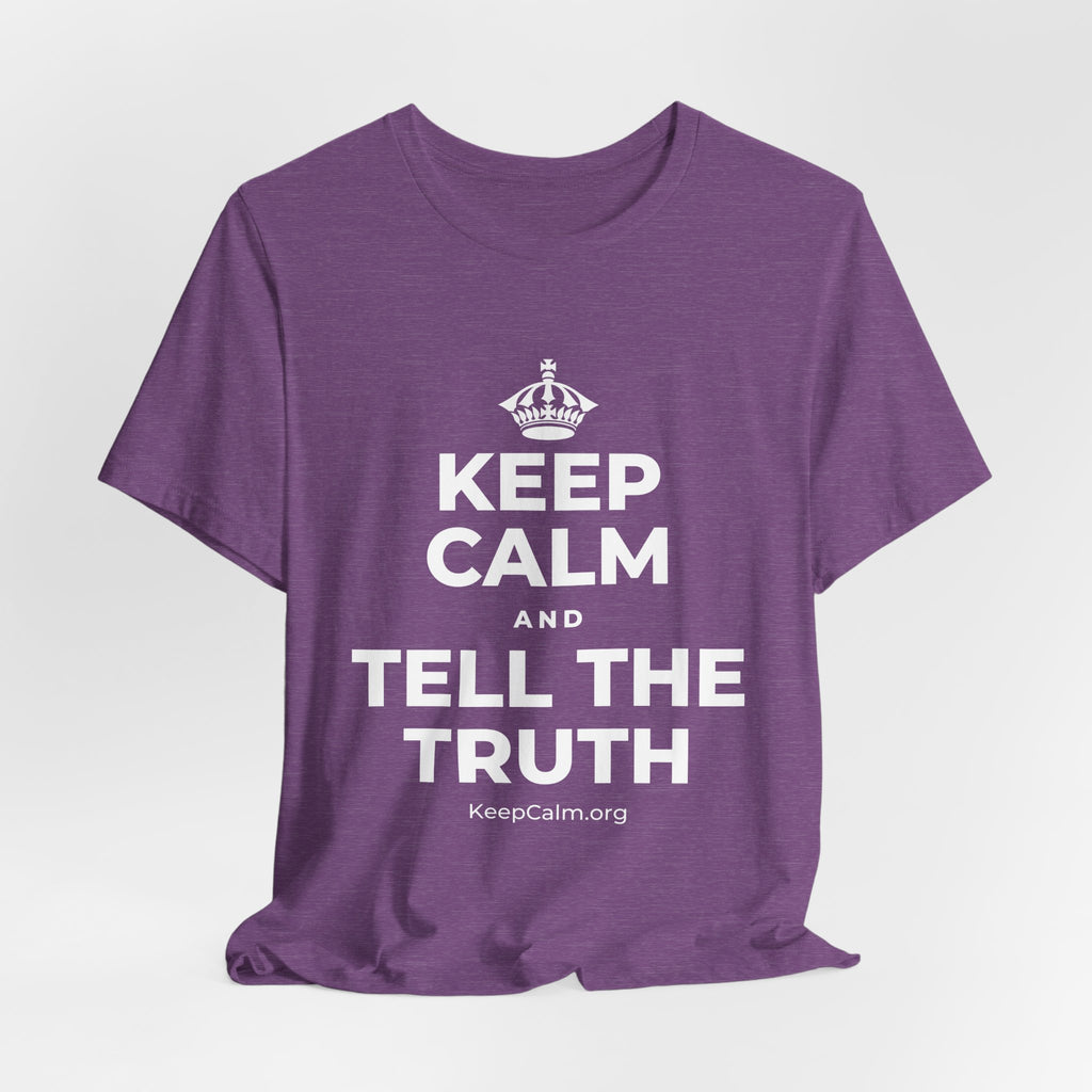 KEEP CALM AND TELL THE TRUTH T-Shirt (Baby Blue–Silver)
