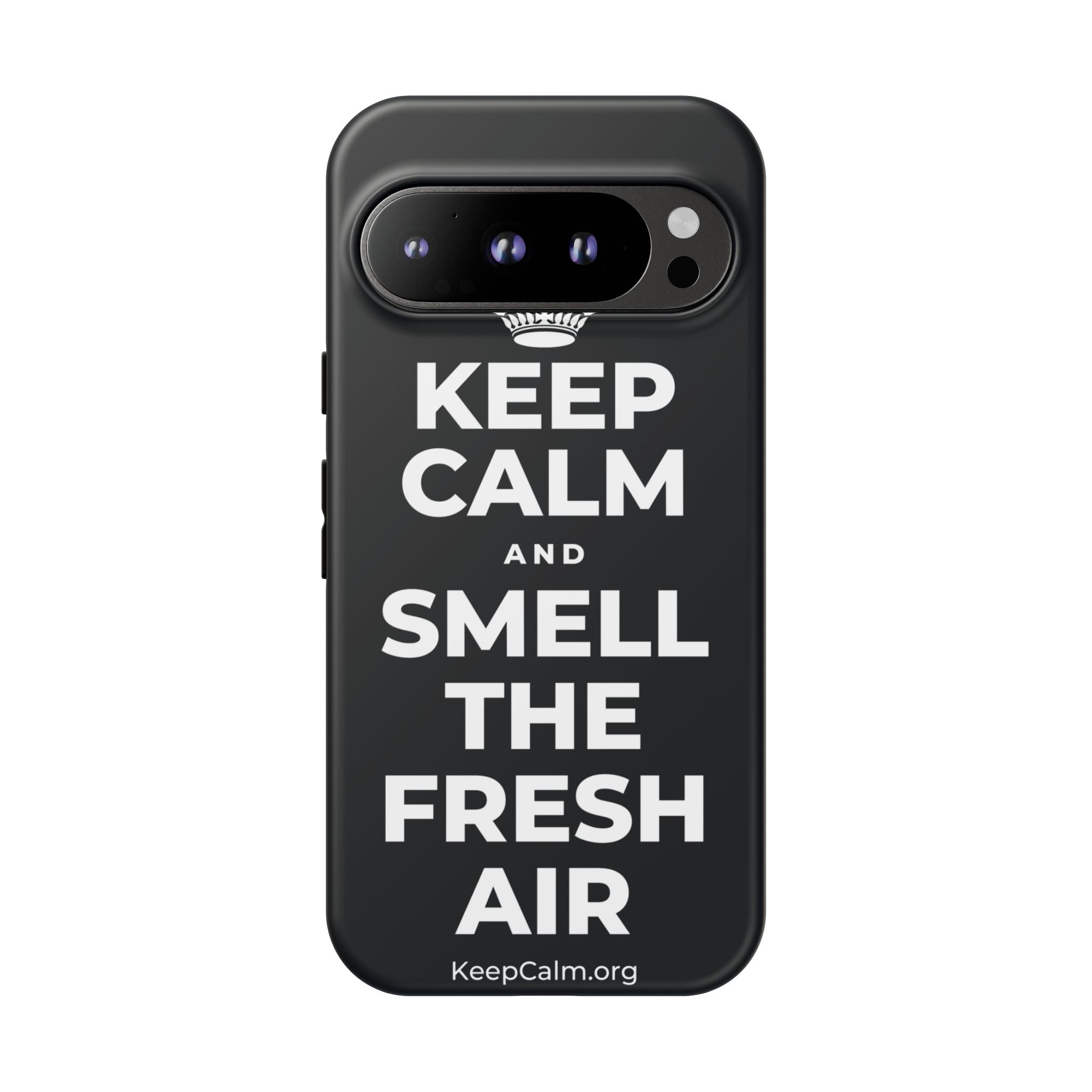 KEEP CALM AND SMELL THE FRESH AIR Phone Case (Dark)
