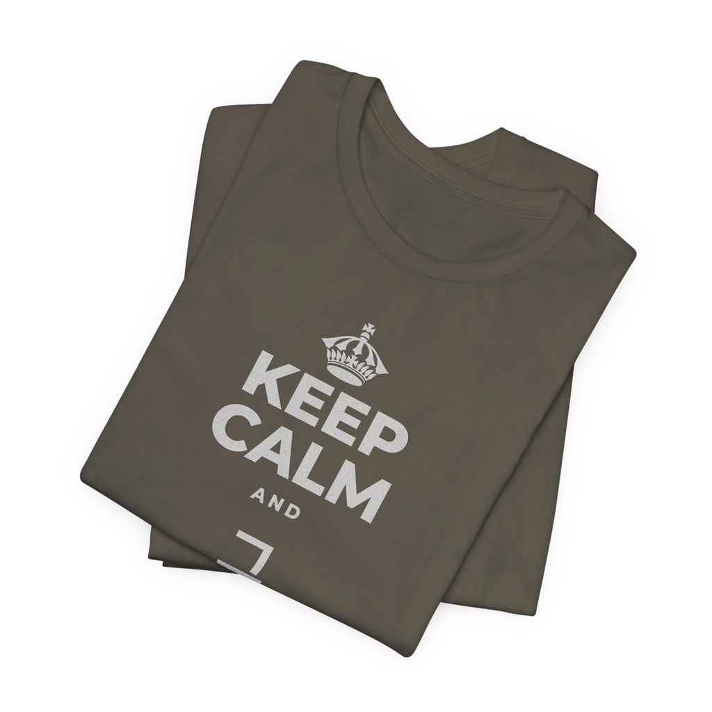 KEEP CALM AND 그 질문을 해요 T-Shirt (White–Asphalt)
