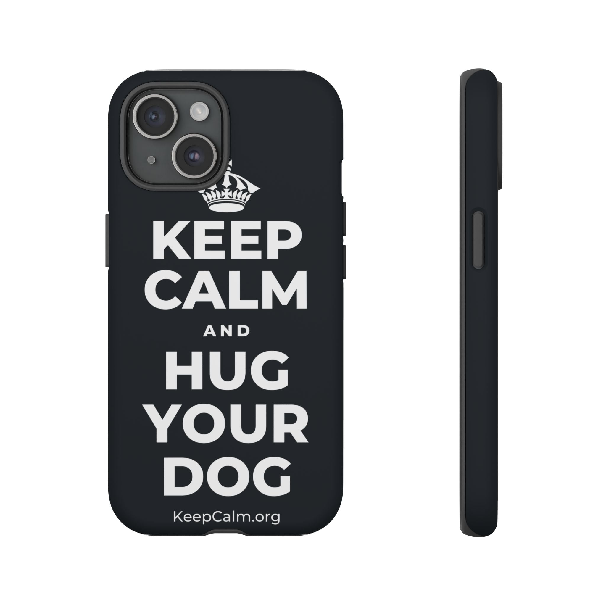 KEEP CALM AND HUG YOUR DOG Phone Case (Dark)