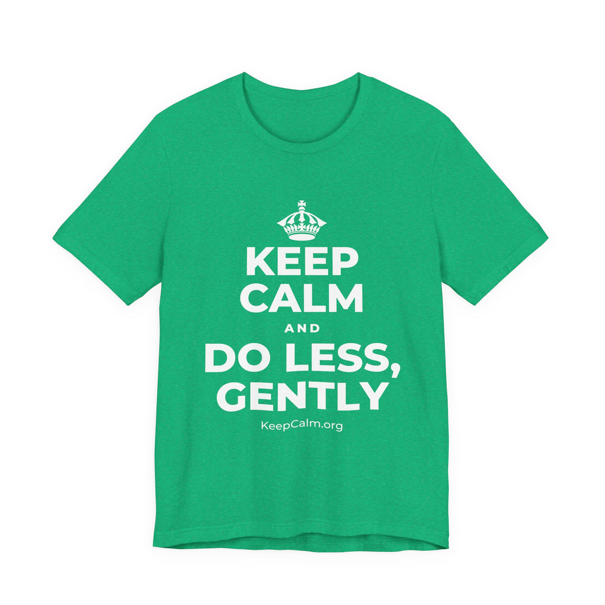 KEEP CALM AND DO LESS, GENTLY T-Shirt (Baby Blue–Silver)