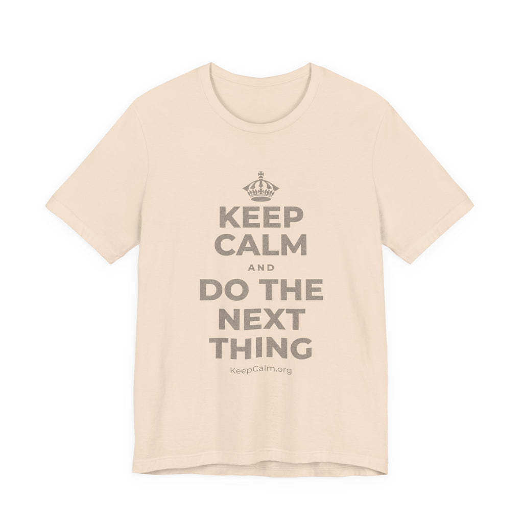 KEEP CALM AND DO THE NEXT THING T-Shirt (Soft Cream–Heather Mauve)