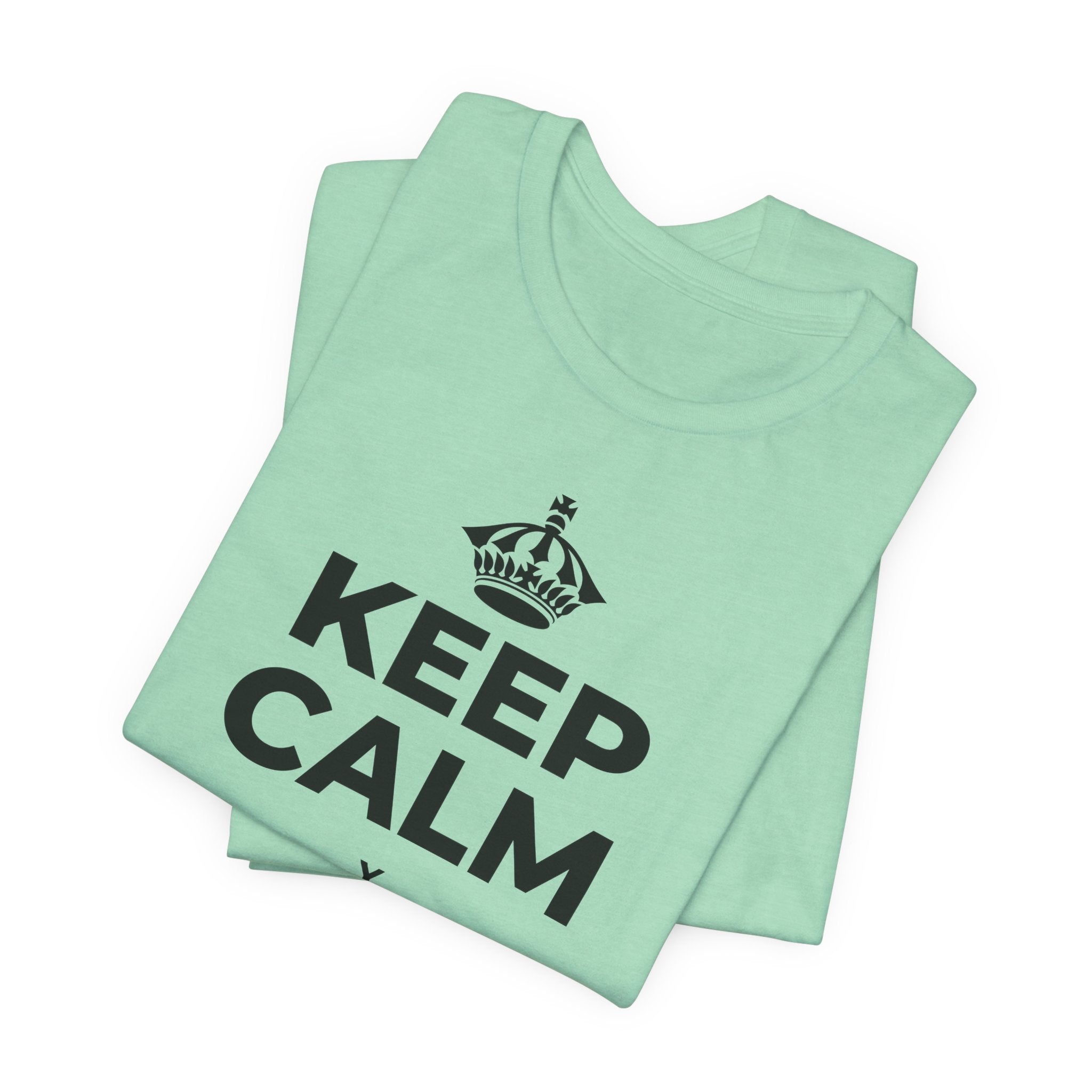 KEEP CALM Y TOMA AGUA T-Shirt (Baby Blue–Silver)