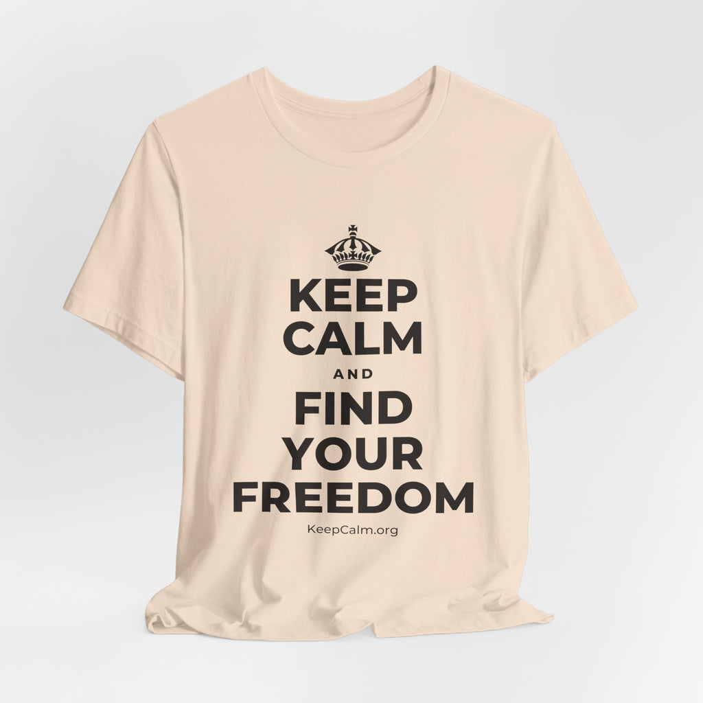 KEEP CALM AND FIND YOUR FREEDOM T-Shirt (Soft Cream–Heather Mauve)