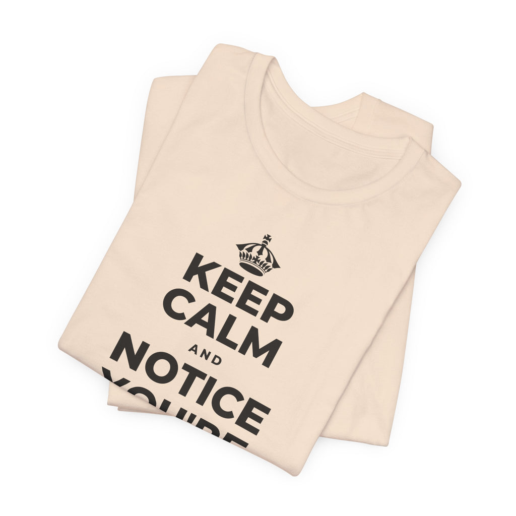 KEEP CALM AND NOTICE YOU'RE SAFE RIGHT NOW T-Shirt (Soft Cream–Heather Mauve)