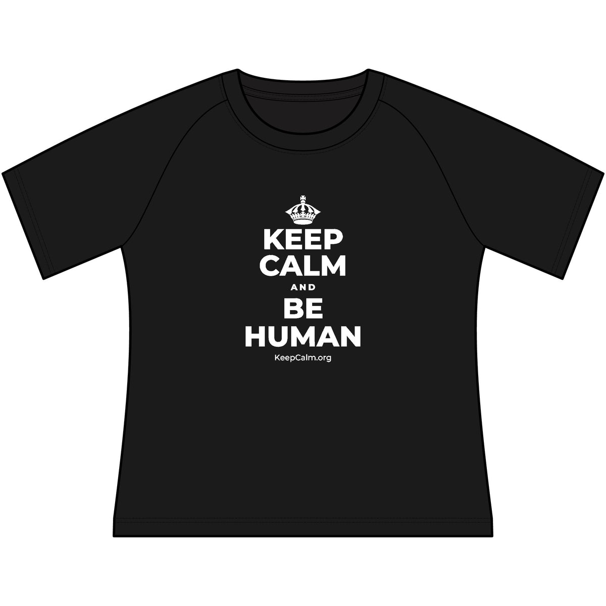 KEEP CALM AND BE HUMAN Women's Raglan Tee
