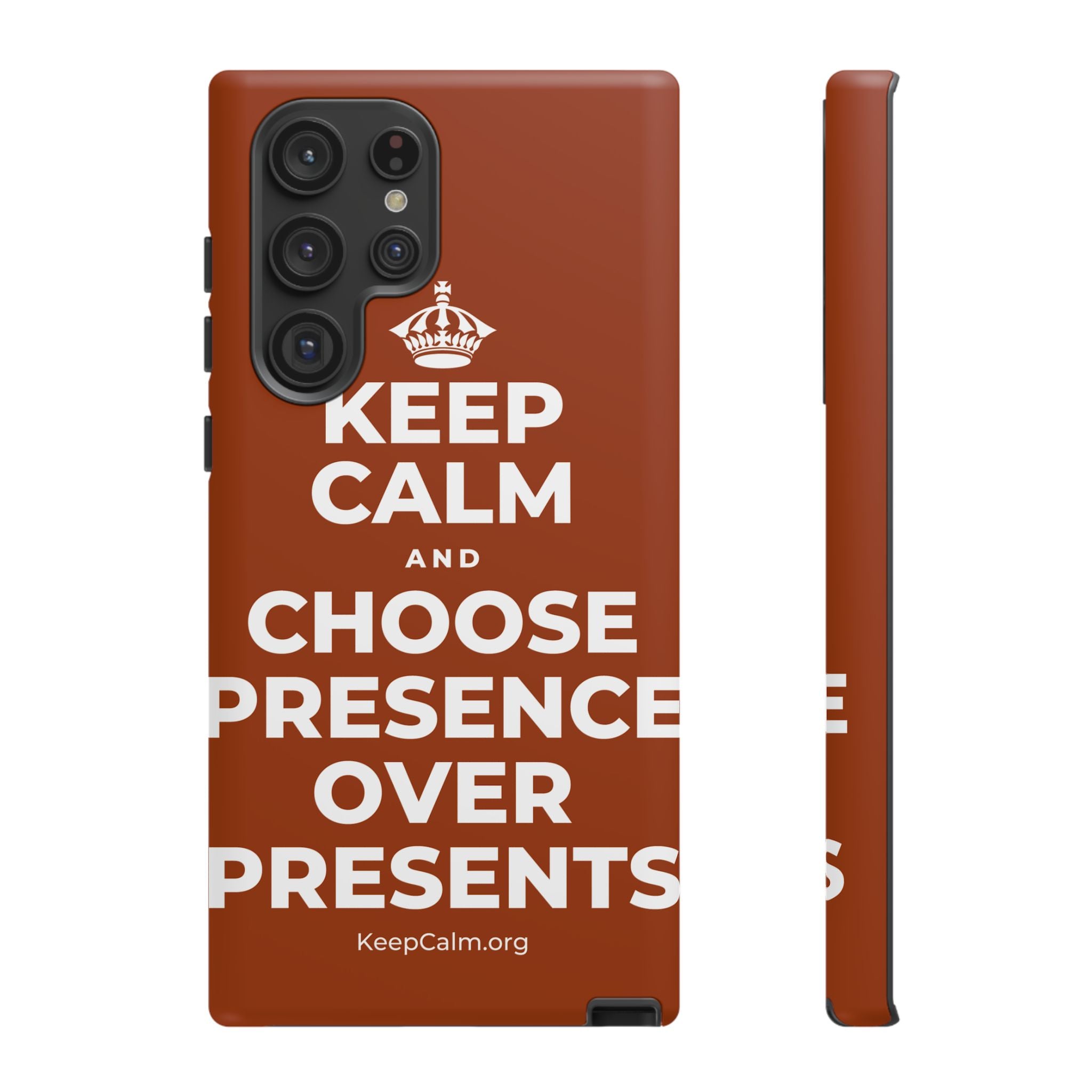 KEEP CALM AND CHOOSE PRESENCE OVER PRESENTS Phone Case