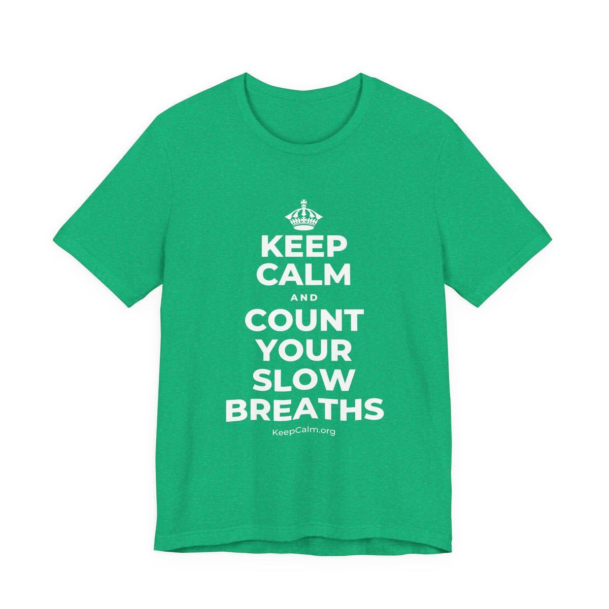 KEEP CALM AND COUNT YOUR SLOW BREATHS T-Shirt (Baby Blue–Silver)