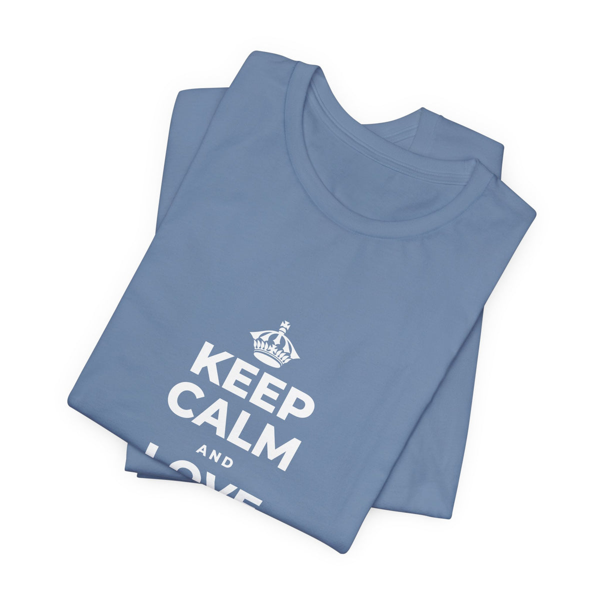 KEEP CALM AND LOVE WITHOUT POSSESSION T-Shirt (Soft Cream–Heather Mauve)