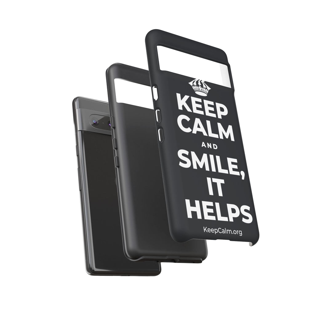 KEEP CALM AND SMILE, IT HELPS Phone Case (Dark)