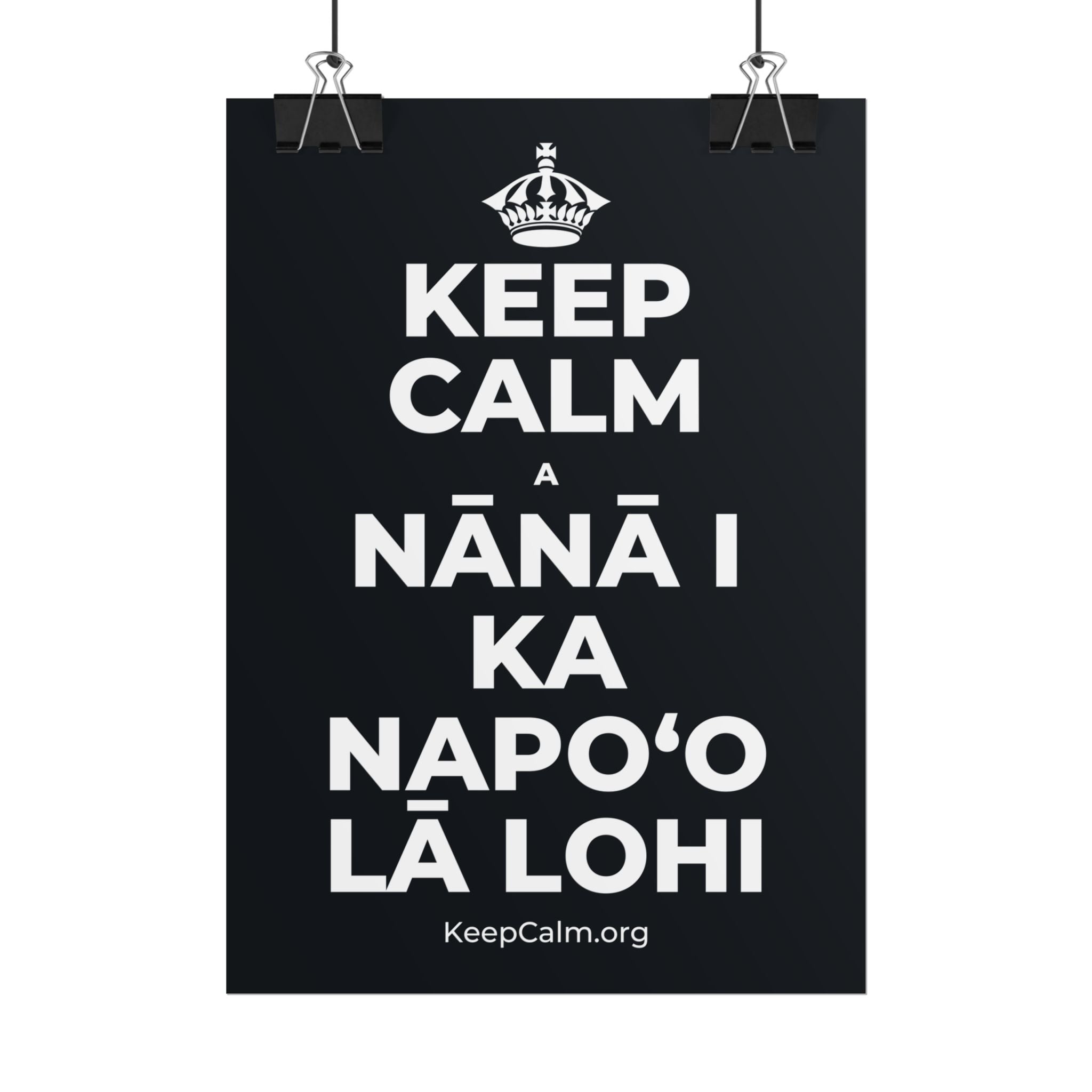 KEEP CALM A NĀNĀ I KA NAPOʻO LĀ LOHI Poster (Dark)